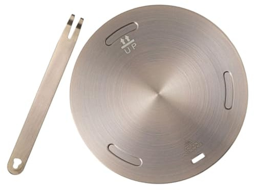 GALPADA Diffuseur de Chaleur en Acier Inoxydable 28 CM pour Cuisinière à Gaz et Induction, Plaque d'Adaptation Ronde Poignée, Accessoire la Cuisine pour Cuisson Homogène