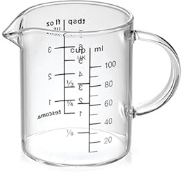 Tescoma Messbecher Glas 100ml aus hitzebeständigem Borosilikatglas DELICIA | Mit Griff und Ausgießer, geeignet für Mikrowelle, Elektro-, Gasherd und Kühlschrank - 630430