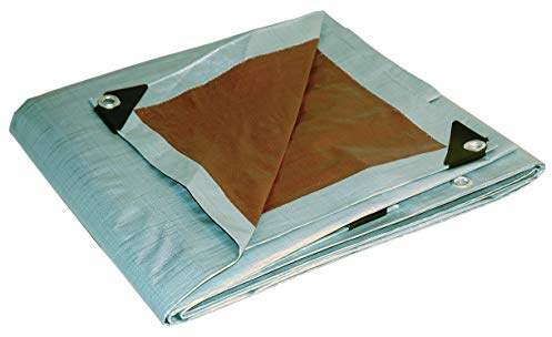 16' x 20' Foremost Tarp 21620 Silver/Brown Dry Top Silver Brown 10-Mil Heavy Duty Reversible Tarp
