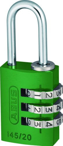 ABUS 466250 Aluminium-Zahlenschloss 145/20, Color Rainbow SB - enthält je ein Stück blau, gelb, grün, lila, orange, rot