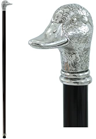 CAVAGNINI Gehstock Entenkopf Holz Personalisiert Herren Damen Zeremonie | Spazierstock Made in Italy schwarz Vintage Herren Damen Geschenkidee Italienische Handwerkskunst Luxus Accessoire