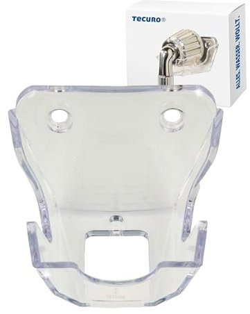 tecuro Wand Brausehalter Duschkopfhalterung Wandhalter für Duschkopf, inkl. Befestigungsmaterial, passend zu Handbrause CRYSTAL/Selecta - Kunststoff transparent - 66209