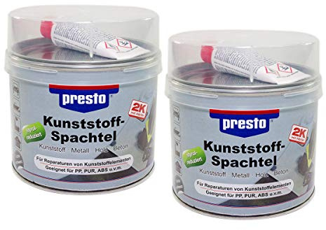 Presto 2K Kunststoff Spachtel 2 X 1 kg schwarz