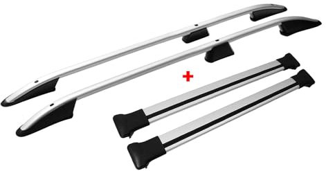 Dachreling + Dachträger für VW T5 T6 Transporter Multivan Kurzer Alu Grau 4X