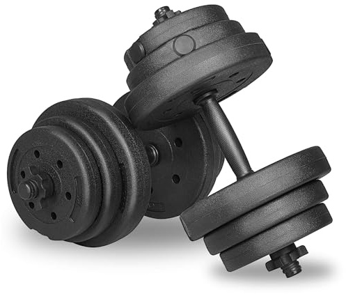 SPRINGOS Hantel-Set 2 x 10 kg Kurzhanteln Gewichte Krafttraining Home Gym – Verstellbare Hantelscheiben für Fitness und Bodybuilding