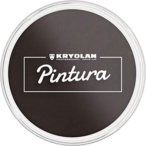 Kryolan Pintura Water Color Schminke 25ml, Farbe: Black, Waschbar, Vegan, ohne Parfüm, ohne Parabene, Glutenfrei - ideal für Kinder, Party, Karneval, Fasching & Halloween