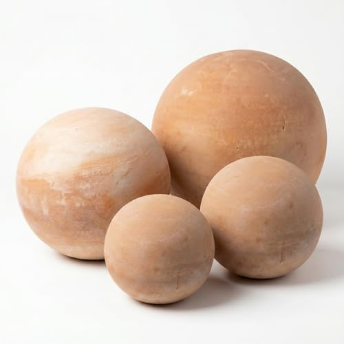 teramico - Boules en Terre Cuite pour Jardin | Fabrication Artisanale | Résistantes au Gel | Décoration Extérieure Élégante | Différentes Tailles et Sets (Lot de 4)