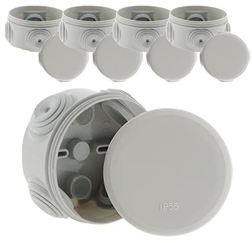 No_name Lot de 5 boîtes étanches IP55 Ø70 Prof. 35mm - Plastique Gris