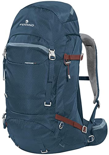 Zaino Ferrino finisterre 48 litri 75743 MBB colore blu zaino ideale per il trekking hiking escursionismo cammino di santiago bastino con rete capacità 48 litri 48