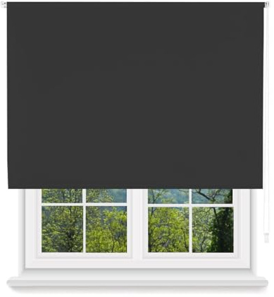 MERCURY TEXTIL- Estor Enrollable Opaco, Blackout (Negro, 120x180cm) | Fácil de Instalar, Protección de Pantalla para Ventanas, Cierra el Paso de la luz