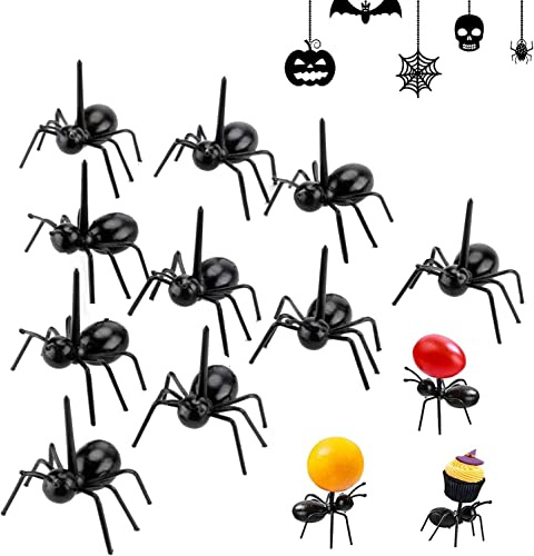 Pro-Noke Fruit Toothpicks Mini Ant Plastic Fruit Fork Decorative Salad Toothpicks Cake Picks (12 Pieces, Ants)