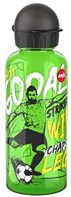 Emsa N30605 Teens Tritan Trinkflasche | Fassungsvermögen: 0,6 Liter | 100% sicher/praktisch/hygienisch/dicht/unbedenklich | cleverer Trinkverschluss | robust | Design: Goal Striker