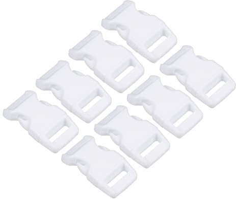 PATIKIL Plastic Buckles, 8 Pack Quick Side Release Clips for Strap, Webbing, Belt, Crafting, Backpack Repair, Sewing Projects, White, 11mm