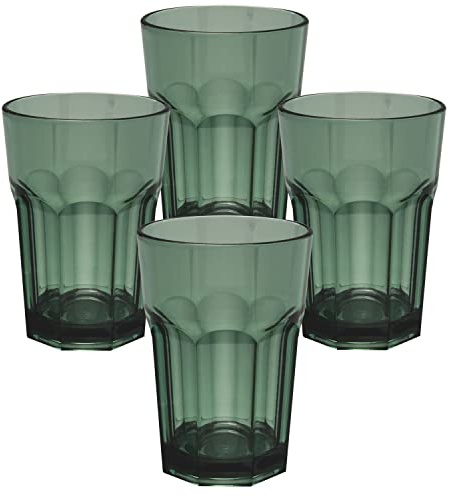 Campingglas Acryl 400ml bunt 4 Personen Trinkglas Kunststoff Garten Becher