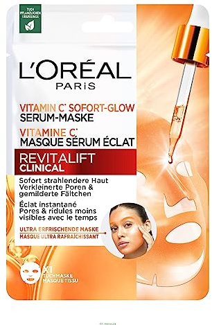 L’Oréal Paris Revitalift Clinical Masque Vitamine C, Eclat, Pores, Ridules