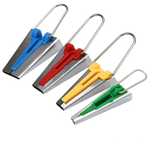 FIBOUND 4 Stück Schrägband Werkzeug Set, Stoff Bias Tape Maker, Bias Tape Maker Kit, Schrägbandformer Set für Aufbügelbares Schrägband, Tape Maker Set für DIY Patchwork, Nähen Zubehöre, Nähwerkzeug