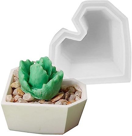 Moule à jardinière en silicone - Moule en silicone en forme de cœur pour pots de fleurs en béton - Moule pour jardinière artisanale Fai-da-Te pour la décoration de la maison, créez de magnifiques