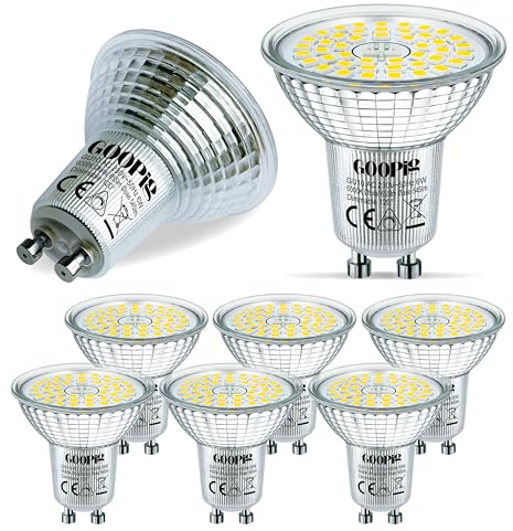 Goopig GU10 LED Dimmbar Lampe 6W Kaltweiss 6000K Ersetzt 65W Glühbirne, 6er-Pack, 655lm AC 230V Leuchtmittel, Flimmerfrei Strahler, Reflektorlampe, Abstrahlwinkel-120° Birnen