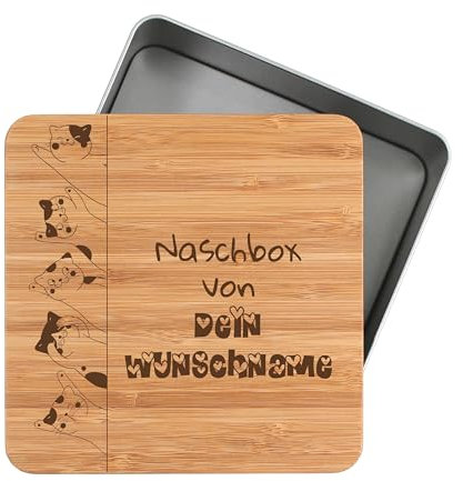 die-veredler Leckerlidose personalisiert mit Namen aus Metall für Hunde oder Katzen Aufbewahrungsdose 1450ml für Hundesnacks oder Katzensnacks Geschenkidee für Tierliebhaber L04