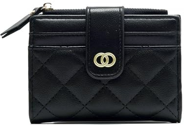 BKEPDY Gesteppte Kompakt Geldbörse Damen Portemonnaie Kleines Brieftasche Kartenetui Reißverschluss Münzfach Elegant Kreditkartenetui