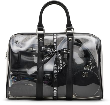 Steve Madden Damen Clear Satchel Gift Set Warren Geschenkset, Schwarz, transparent