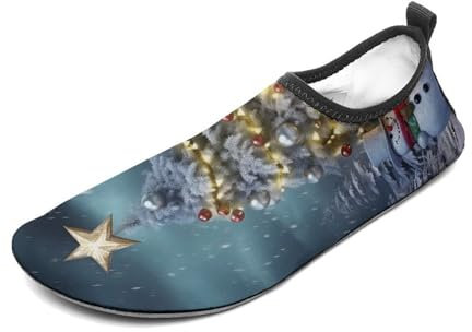Wasserschuhe für Damen und Herren, schnelltrocknend, Aqua-Socken, Barfußschuhe, Weihnachtsbaum, Sport, Strand, Schwimmschuhe, Stil 1, 43/43.5 EU