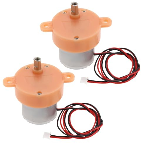 EMSea 2Pcs Kleiner Untersetzungsmotor 3rpm Langsam Laufender Getriebemotor 3-12V DC Langsam Laufender Geräuscharmer Getriebemotor für Projektionslampen Sternenlampen Spielzeug Und Kunsthandwerk