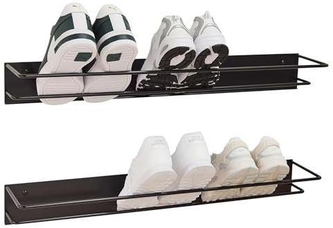 Elegantes Schuhregal Metall (Graphitschwarz 2er Set, 80cm) „INN“ – Moderne Schuhaufbewahrung Schuhablage im eleganten Look – hochwertiger Schuhorganizer stabil und robust – in Österreich produziert