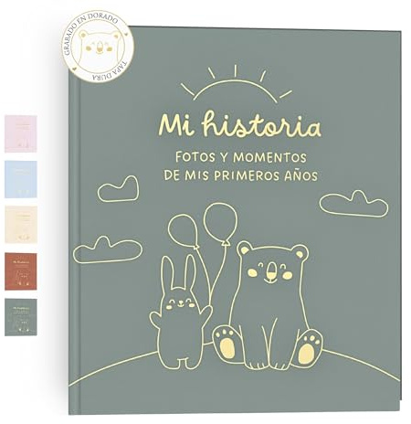 HUBORNS – Libro de recuerdos del bebé, álbum de fotos y diario desde el nacimiento hasta los 5 años, regalo original para recién nacidos, baby shower y padres primerizos