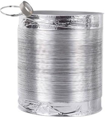 flexible Aluminiumrohr Trockner Lüftungsschlauch, Flexibler Entlüftungsschlauch for Wäschetrockner aus Aluminium, schalldichtes Lufteinlassrohr, nicht isoliert, Flex-Luft-Aluminiumfolie, langer Entlüf