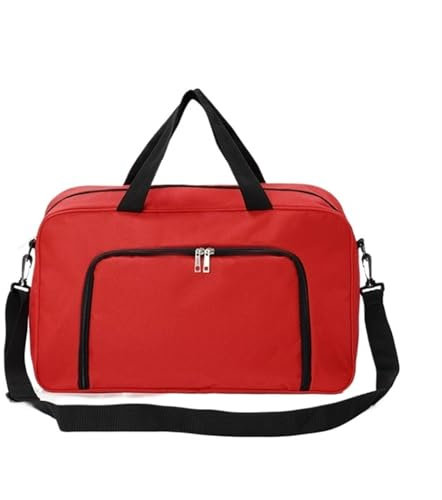 Sac De Voyage Sac De Bagage Sac De Voyage De 18 Pouces, Sac De Sport en Tissu Oxford pour Week-End Et Nuit pour Hommes, Sac À Main Sac De Sport(Rot)