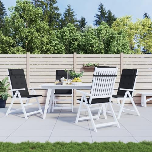 Gecheer Hochlehner Auflage, Sitzkissen für Gartenmöbel Hocker Ottomanen, Wasserabweisendes Sitzpolster, Sitzauflage Stuhlauflage, 4 STK. Schwarz Oxford-Gewebe