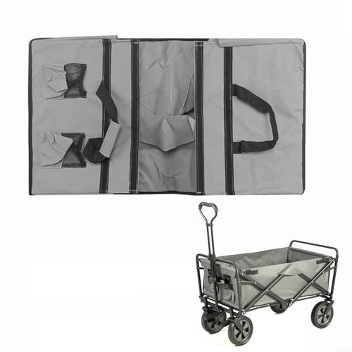 Eawfgtuw Folding Wagon Liner Bag Replacement, 85x43x26cm Oxford Cloth Trolley Cart Inner Storage Bag for Camping Beach Picnics, Garden Trolley Organizer(Grey Camouflage)