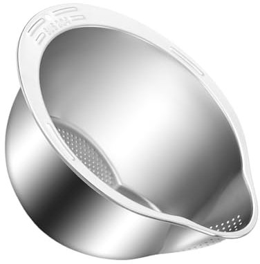 Space Saving Rice Sieve Utensils Practical Stainless Steel Kitchen Tool Rice and Vegetable Washing Bowl Strainers
