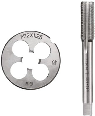 Lot de 2 tarauds M10 x 1, tarauds M10 x 1, tarauds métriques pour tiges filetées M10, tarauds fins, tarauds HSS et filières pour filetage métrique intérieur et extérieur