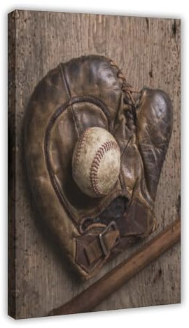 Vintage Baseball Equipment Canvas Poster Wall Art Bedroom Office Kitchen Decor Gifts 24x36inch(60x90cm)