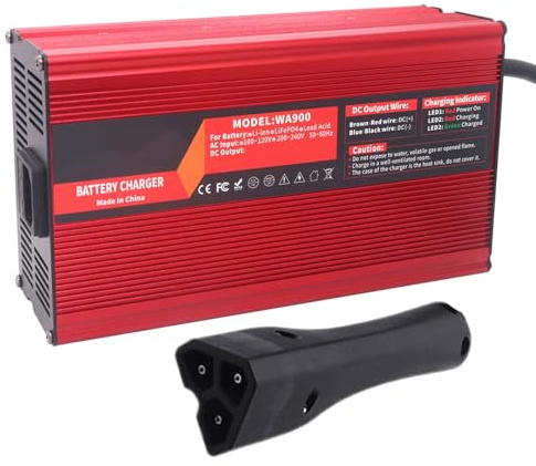 WLEJSL Chargeur de Batterie de Voiturette de Golf 48 V 17 A Entièrement Automatique, Portable et Rectangulaire, avec Batterie de Maintien pour Voiturette de Golf 48 V et Voiturette Golf EZGO,A3