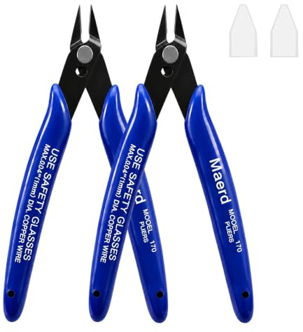 Side Wire Cutters, Flush Cutters Precision Spring-Loaded Side Cutter, Heavy Duty Diagonal Cutting Pliers in CRV Steel for Electrical, Home DIY, Jewelry Crafts Cutting (#1 blue2)