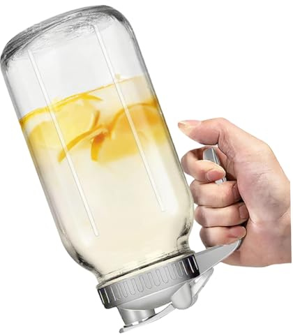 Pichet à lait maternel 32oz Bouteille de stockage de lait maternel en verre anti-fuite avec couvercle et bec verseur, pot Mason à large ouverture pour liquides, thé glacé, jus, décorat