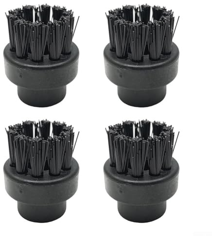 4 spazzole in acciaio inox compatibili con pulitore a vapore Dupray, progettate per la pulizia profonda di fessure, giunti, scarichi e altre aree difficili (spazzola nera)