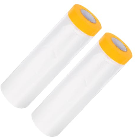 DOITOOL Film Isolant pour Fenêtres 2 Pcs Pe Transparent 1,5 X 20 M avec Ruban Adhésif, Kit D'isolation Thermique Hiver, Protection Froid et Vent pour Grandes Fenêtres
