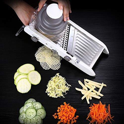 Akozon Cortador de Verduras Manual multifuncional: Rallador de Alimentos y Herramienta de Corte de Acero Inoxidable para una Preparación Eficiente de la Cocina