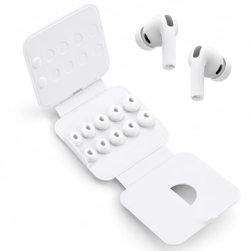 5 Pares Almohadillas Airpods Pro 3 con Orificio para reducción de Ruido, Antideslizante de Silicona Suave Airpods Pro reemplazo de Insertos para los oídos (XS/S/M/L/XL)