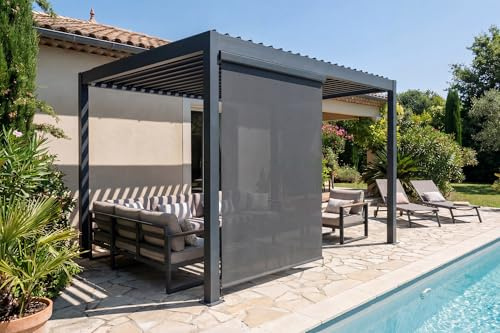 Cazeboo Store pour pergola VADA en Aluminium Gris - H.250 x L.135 cm