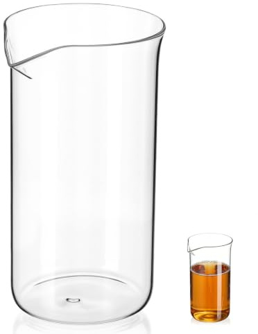 KOCKSHION 350ml Glass Coffee Press Replacement Beaker for Hot Beverages and Tea with Wear Resistance, Sturdy Coffee Maker Accessory for Manual Coffee Maker and Tea Brewing