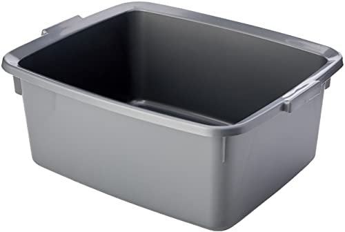 Addis 502813 Plastic Butler Large Rectangular Bowl, Metallic Silver, 12.5 Litre