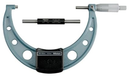 Mitutoyo 103-142-10 Bügelmeßschraube, 125-150 mm | 0,01 mm Ablesung, Hartmetall, Etui