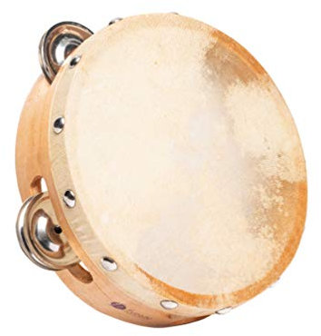 Fuzeau – Tambourin Peau Naturelle Ø15 Cm – Léger, Solide Et Facile À Jouer – Cerclage Bois Avec 4 Paires De Cymbalettes – Véritable Instrument Musique D’Éveil Rythmique – Enfant Dès 3 Ans – Réf. 593