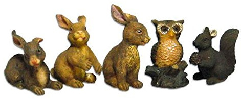 Unbekannt Krippenzubehör Waldtiere 5tlg. Höhe 2,2cm geeignet für 5-7cm Figuren