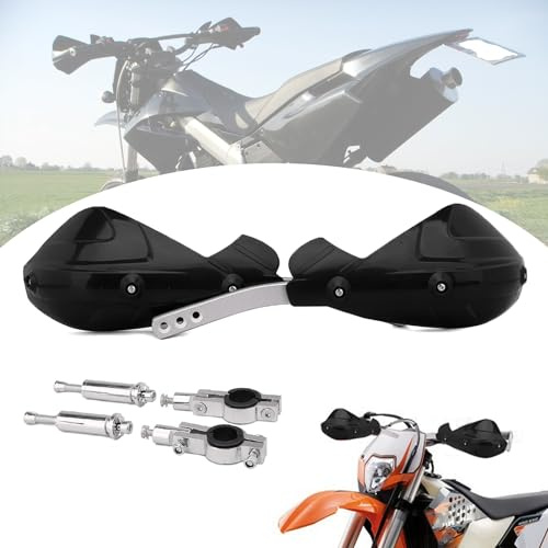 JFG RACING Motorrad Handschutz,Handprotektoren Handschutz Lenker Griffschutz für 7/8 und 1 1/8 Lenker Pit Bike Dirt Bike Motocross Enduro Supermoto-Schwarz